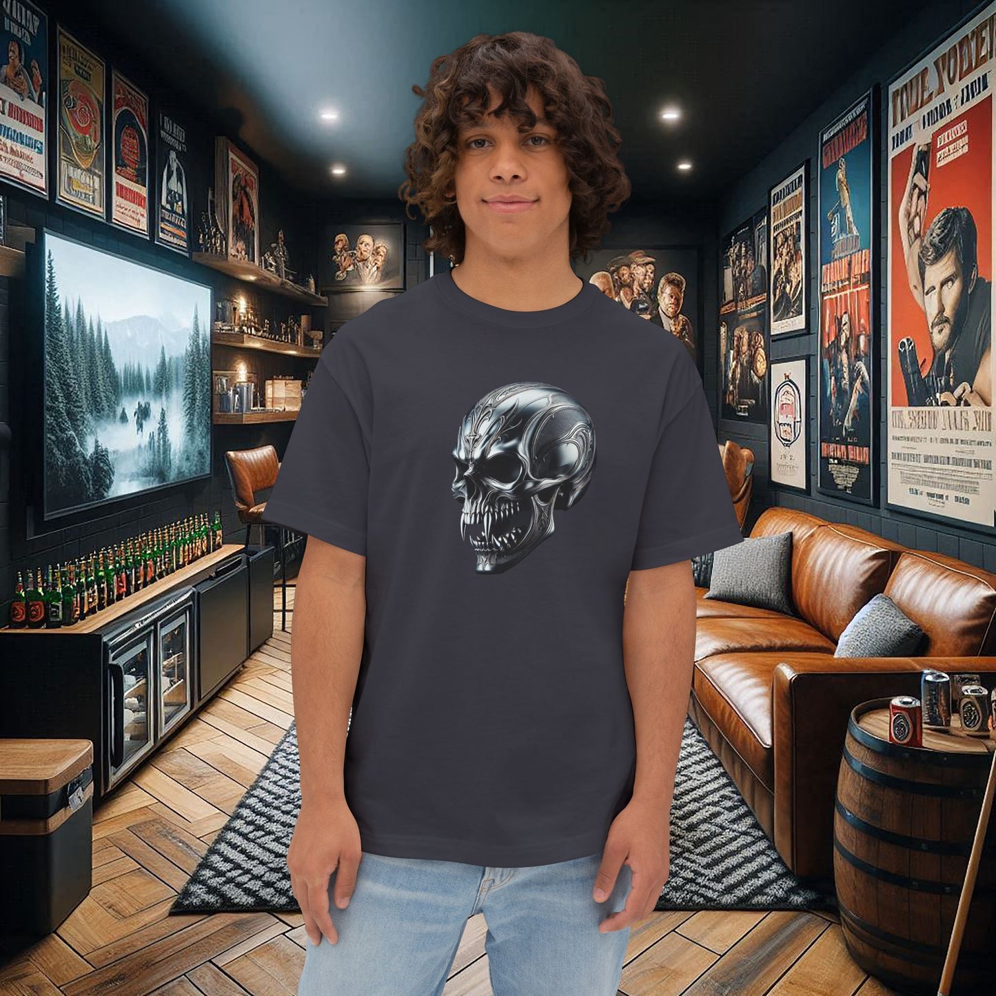 Gothic Metal Vampire Skull Unisex Tee