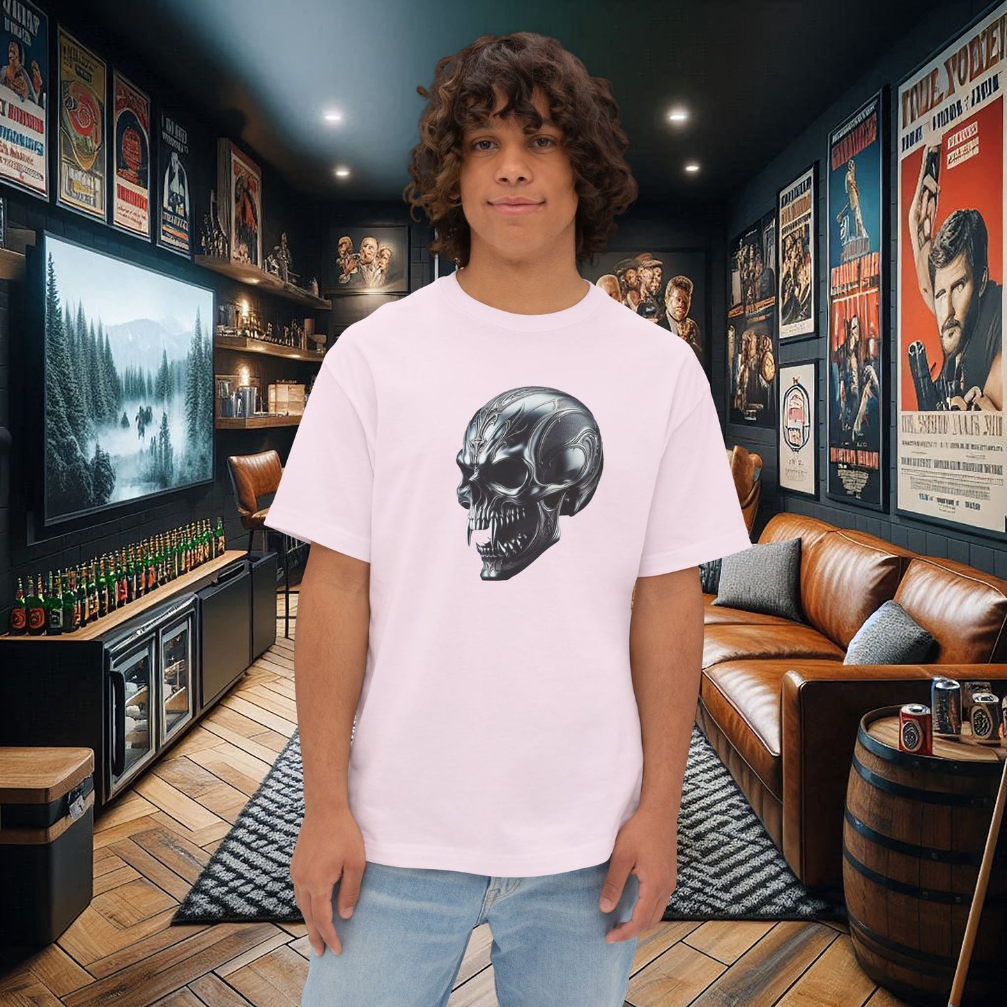 Gothic Metal Vampire Skull Unisex Tee