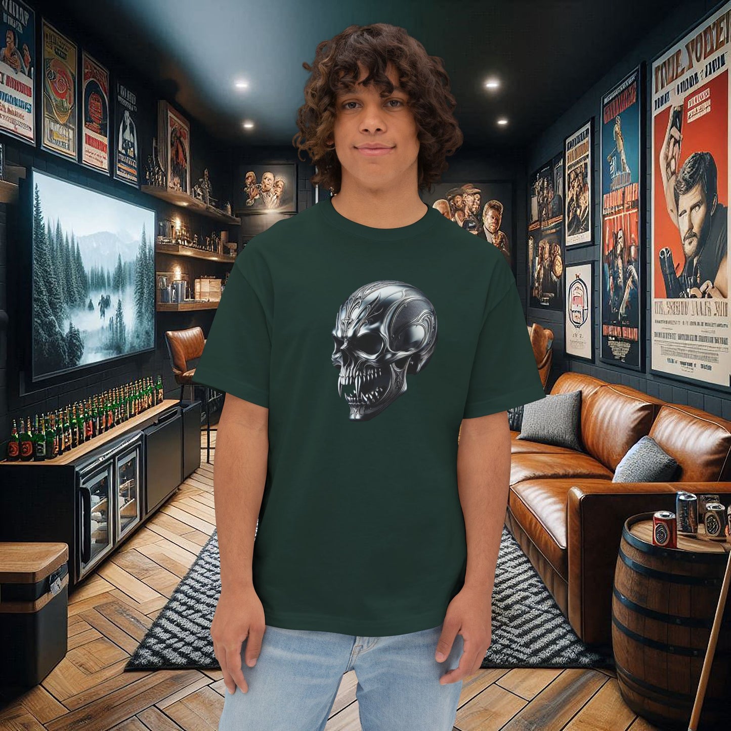 Gothic Metal Vampire Skull Unisex Tee