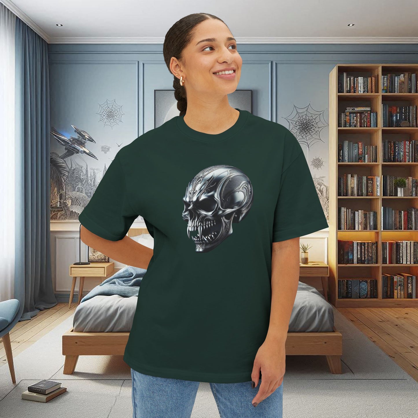 Gothic Metal Vampire Skull Unisex Tee