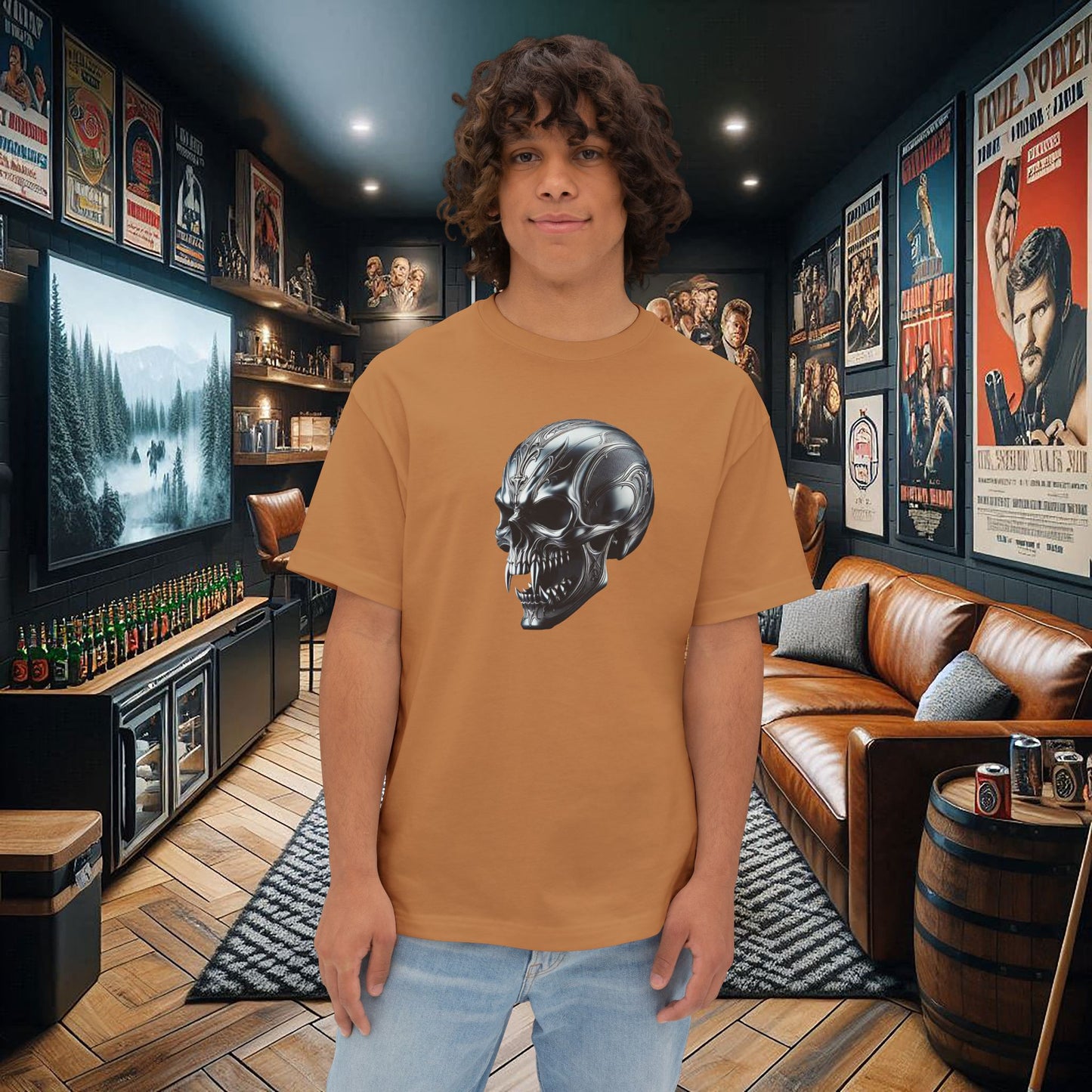 Gothic Metal Vampire Skull Unisex Tee