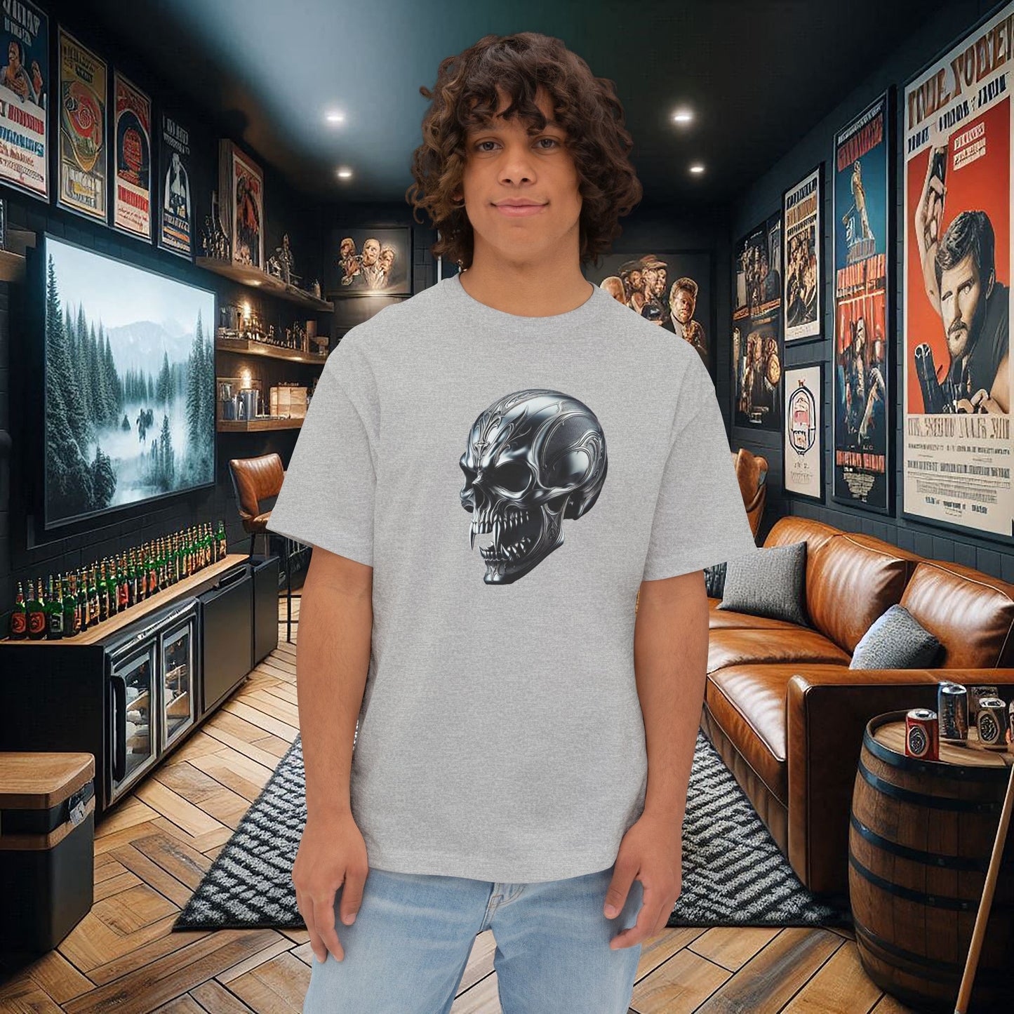 Gothic Metal Vampire Skull Unisex Tee