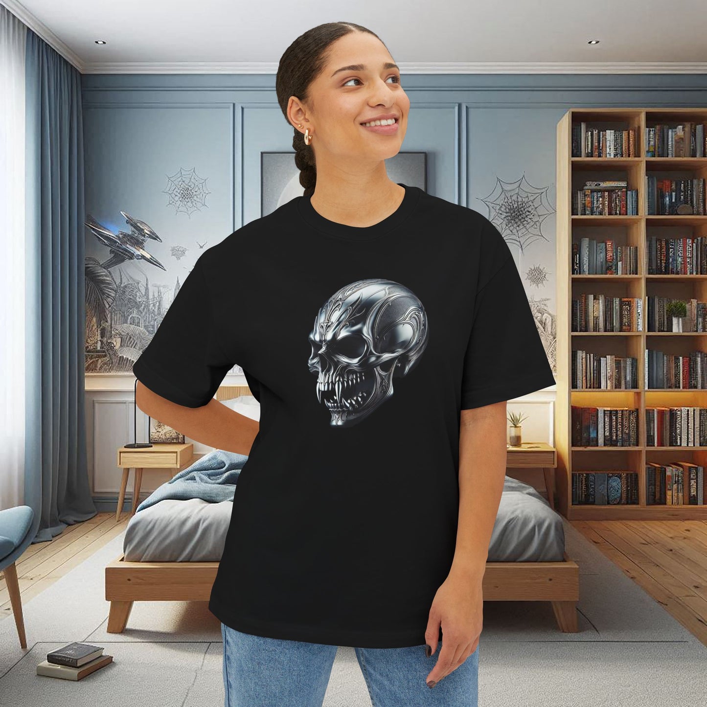 Gothic Metal Vampire Skull Unisex Tee